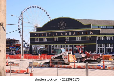 Seattle Washington September 15, 2022 View Of The Great Wheel From Pike Place Market.