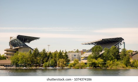 SEATTLE, WASHINGTON STATE - MAY 2007: The University Of Washington Husky Stadium Viewed From Lake Washington