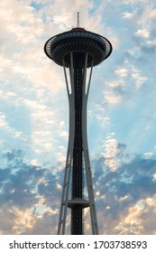 Seattle, Washington, United States - A View Of The Structure Of The Space Needle. Built For The 1962 World's Fair, 2.3 Million People Visit The Space Needle Each Year.