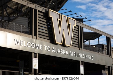 Seattle, Washington / USA - December 2 2019: Alaska Airlines Field At The University Of Washington, Home Of Pac12 Husky Football Team