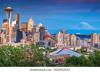 Seattle, Washington, USA downtown city skyline at dusk. - Powered by Shutterstock