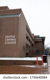 Seattle, Washington / USA - January 14 2020: Seattle Central College Building, With Space For Text On The Right