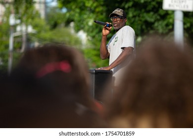 Seattle, Washington / USA - June 10 2020: Protester Speaking To Protesters At The Capitol Hill Autonomous Zone (CHAZ)
