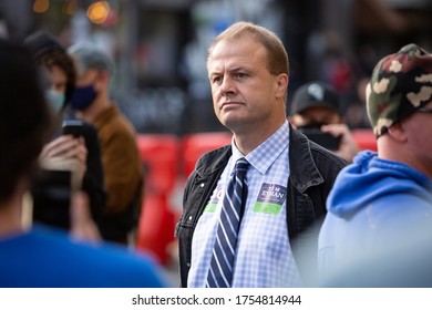 Seattle, Washington / USA - June 10 2020: Activist Politician, Tim Eyman, At The Capitol Hill Autonomous Zone (CHAZ)