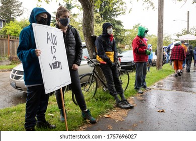 Seattle, Washington / USA - June 12 2020: Family With A 