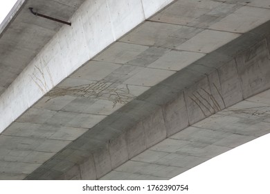 Seattle, Washington / USA - May 21 2020:  Cracks On The Underside Of The West Seattle Bridge