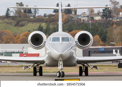 SEATTLE, WASHINGTON / USA - November 6, 2020: A Gulfstream G650 At King County International Airport, Also Known As Boeing Field.