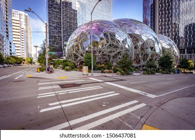 Seattle, Washington, USA - Sep 2, 2019: Amazon Spheres Building