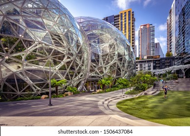 Seattle, Washington, USA - Sep 2, 2019: Amazon Spheres Building