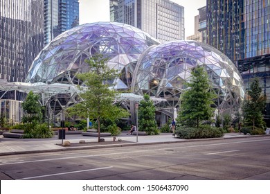 Seattle, Washington, USA - Sep 2, 2019: Amazon Spheres Building