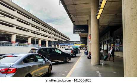 Seattle, Washington/United States - 04/25/2019: A View From The Arrivals And Passenger Pickup Area At SeaTac Airport