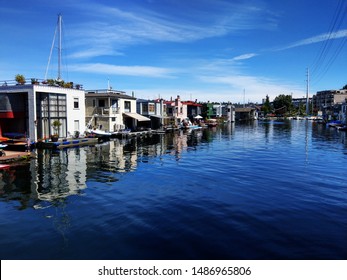 Seattle, Washington/USA - July 08 2018: Seattle Washington House Boats