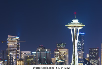 Seattle,Washington,usa.2015/02/22: Space Needle At Night.