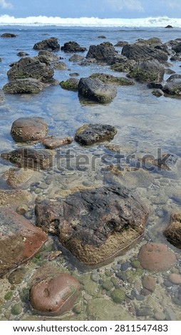 Seawater-washed rocks in Menganti, Central Java
