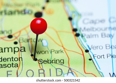 Sebring Pinned On Map Florida Usa Stock Photo (Edit Now) 500321542