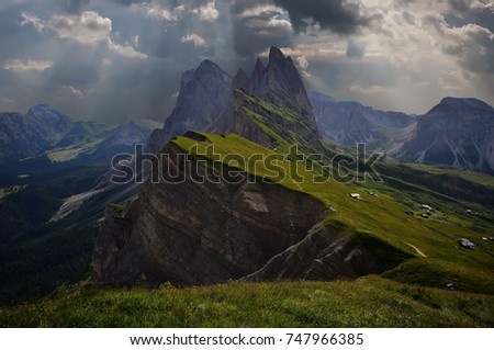 Similar – Image, Stock Photo The Wanderer Landscape