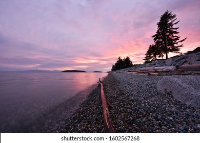 Sechelt Beach Winter Sunset, Sunshine Coast, BC