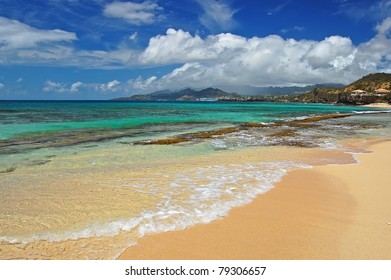 Secluded Caribbean Beach On Grenada Island