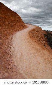 Secluded Trail On The Sand Going Uphill