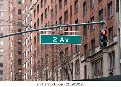 Second Avenue Street Sign In New York City, USA