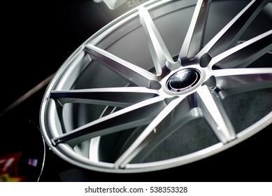 Second hand alloy wheels in store, selective focus. - Shutterstock ID 538353328