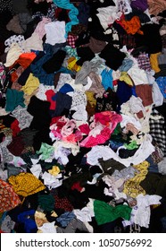 Second Hand Womens Clothes And Textile Waste Background