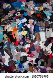 Second Hand Womens Clothes And Textile Waste Background