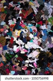 Second Hand Womens Clothes And Textile Waste Background