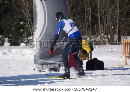 the second stage of the competition a man skiing on a slope