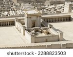 Second Temple - model of the ancient Jerusalem. Israel Museum, Jerusalem, Israel.