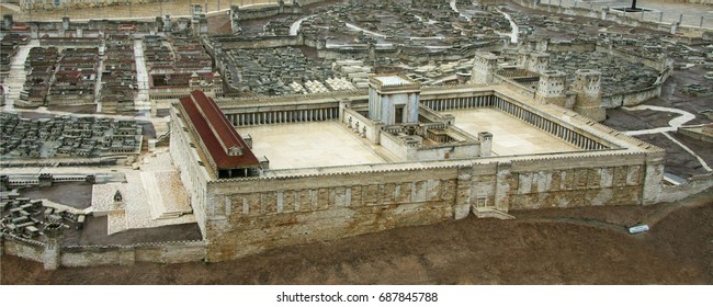 Second temple from the south
Israel, Jerusalem - January 3, 2015: The model shows the view of the ancient Jerusalem and the Second Temple before its destruction by the Romans.