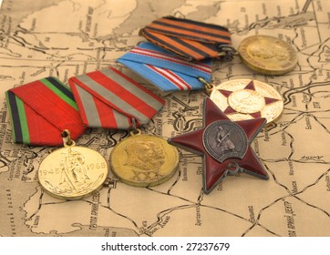 Second World War Medals On A Map