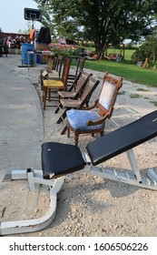 Secondhand Furniture Items At A Yard Sale