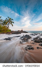 Secret Beach On Maui, Hawaii. Man Watching Sunset On The Beach. Tropical Hawaii. French Polynesia. 