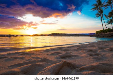 Secret Beach Sunset In Hawaii