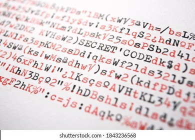 Secret code words written with a typewriter.