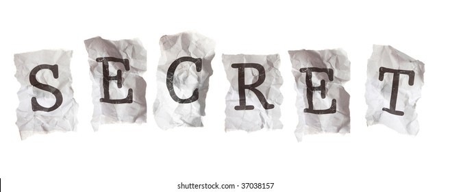 A Secret Unfolds. Crumpled Paper Reveals A Secret Message.