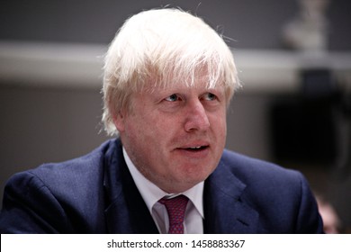 Secretary Of State For Foreign Affairs Of UK, Boris Johnson Attends In An European Union Foreign Affairs Council Meeting In Brussels, Belgium On July 17, 2017