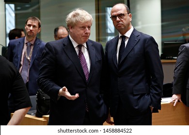 Secretary Of State For Foreign Affairs Of UK, Boris Johnson Attends In An European Union Foreign Affairs Council Meeting In Brussels, Belgium On Feb. 6, 2017