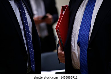 Secretary Of State For Foreign Affairs Of UK, Boris Johnson Attends In An European Union Foreign Affairs Council Meeting In Brussels, Belgium On May 15, 2017