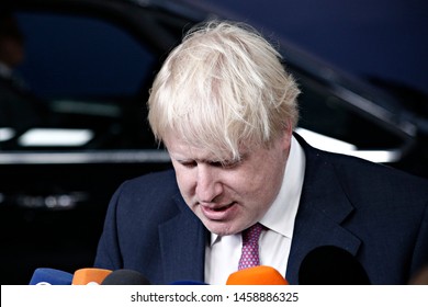 Secretary Of State For Foreign Affairs Of UK, Boris Johnson Attends In An European Union Foreign Affairs Council Meeting In Brussels, Belgium On Jul. 7, 2017