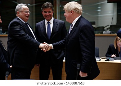 Secretary Of State For Foreign Affairs Of UK, Boris Johnson Attends In An European Union Foreign Affairs Council Meeting In Brussels, Belgium On Jan. 16, 2017