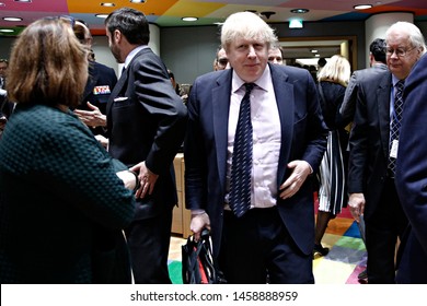 Secretary Of State For Foreign Affairs Of UK, Boris Johnson Attends In An European Union Foreign Affairs Council Meeting In Brussels, Belgium On Mar. 6, 2017