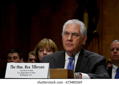 Secretary Of State Rex Tillerson testifies at the Senate Appropriations Subcommittee on State and Foreign Operations budget funding for FY 2018 in Washington, DC. June 13, 2017. 