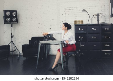 Secretary Style Hollywood Retro Films Office Stock Photo (Edit Now ...