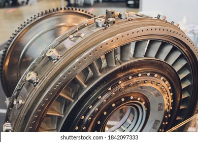 section model of a historic jet engine.