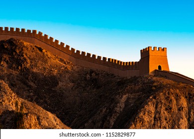 A Section Of Reconstructed Wall At The Overhanging (Xuanbi) Great Wall, Jiayuguan