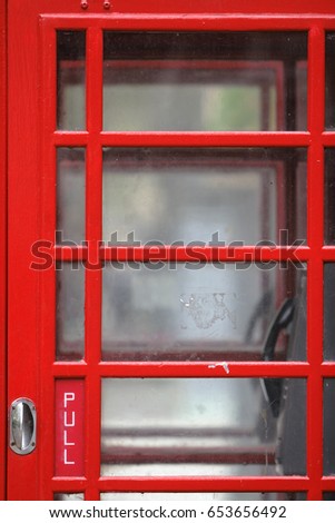 Section of red phonebox