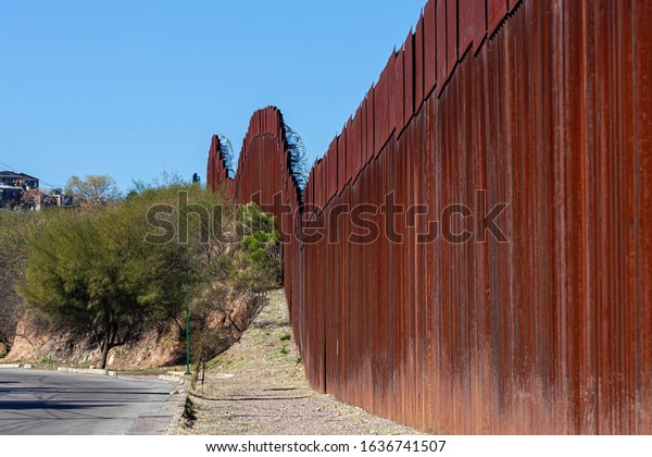 Section of the United States border wall with
Mexico from Nogales
Sonora