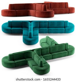 Sectional Sofa For Living Room, Lobby, Hotel Or Restaurant